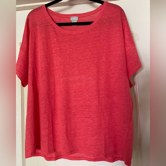 Chico’s Relaxed Linen Tee - Picture 2 of 7